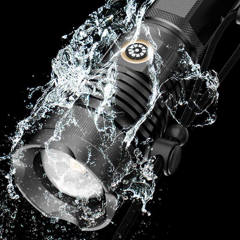 Мощный фонарик с телескопическим зумом, фонарик из алюминиевого сплава TYPE-C, быстрая зарядка, уличный прожектор для дальней точки