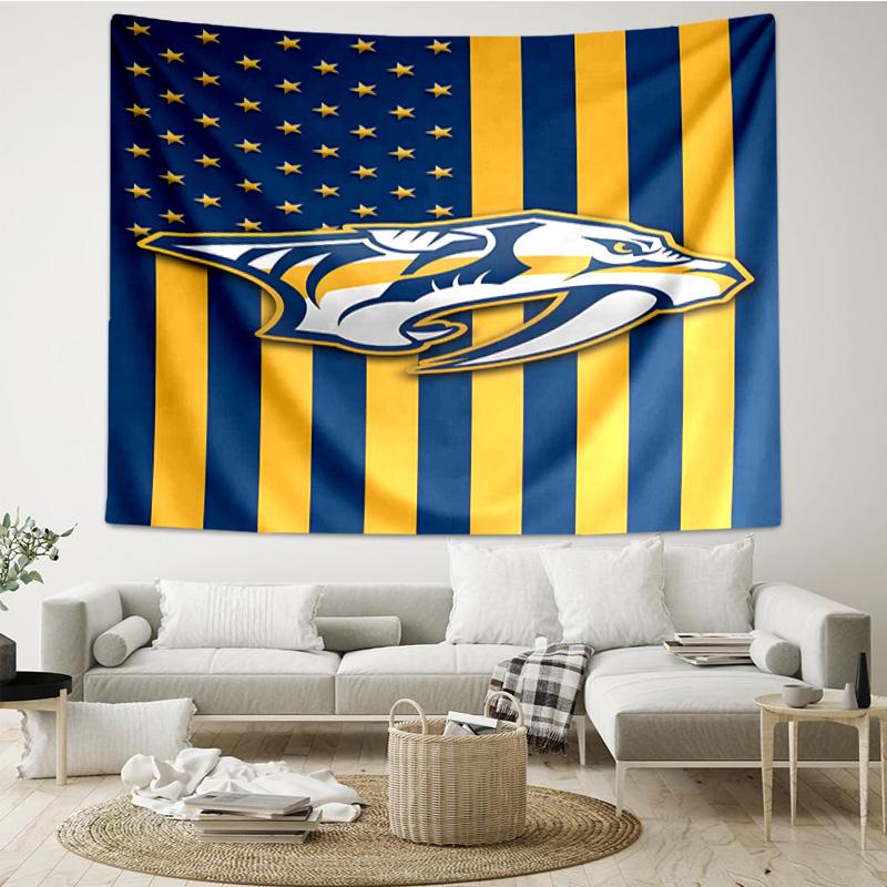 1PC Nashville Hockey Team Tapestry Accessories Playroom Tapestry, for Bedroom,Livingroom, dormitory Room Wall Decor Fan Birthday Gifts