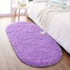 Long Plush Oval Area Rug Super Soft Fluffy Bedroom Bedside Rug Kids Room Nursery Dorm Floor Mat Home Decor