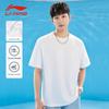 Li-Ning Хлопковая простая универсальная футболка с коротким рукавом Мужские топы AHST983-1