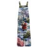 Womens Casual Overalls Jumpsuits Adjustable Straps Sleeveless Print Comfy Rompers With Pocket