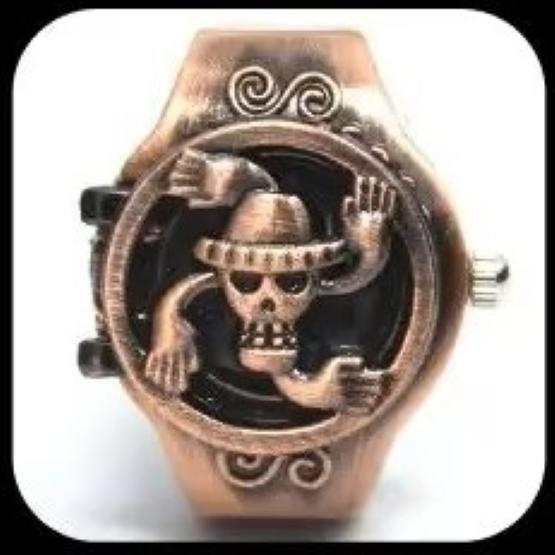 Луффи Фрэнки Робин Пират Япония Мультфильм Анимация Ребенок Кольцо на палец Часы Кварц Соломенная шляпа Ювелирное изделие Подарок Регулируемый Серебро Бронза Медь