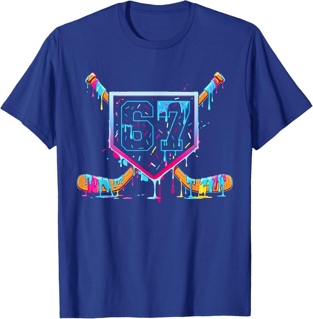 Cool Hockey Drip Number Funny 6 7 Meme Style Unisex T-Shirt