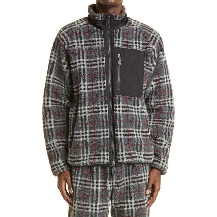 Burberry Флисовый топ в клетку на молнии 80455361