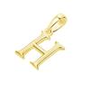 Lala Christie Initial Pendant Necklace, 18K Yellow Gold, Charm, H, for Men and Women