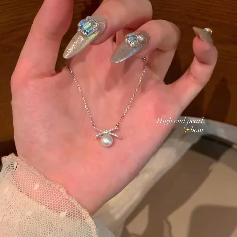 «Модное элитное жемчужное ожерелье: Универсальная цепочка на ключицу из титановой стали для женщин