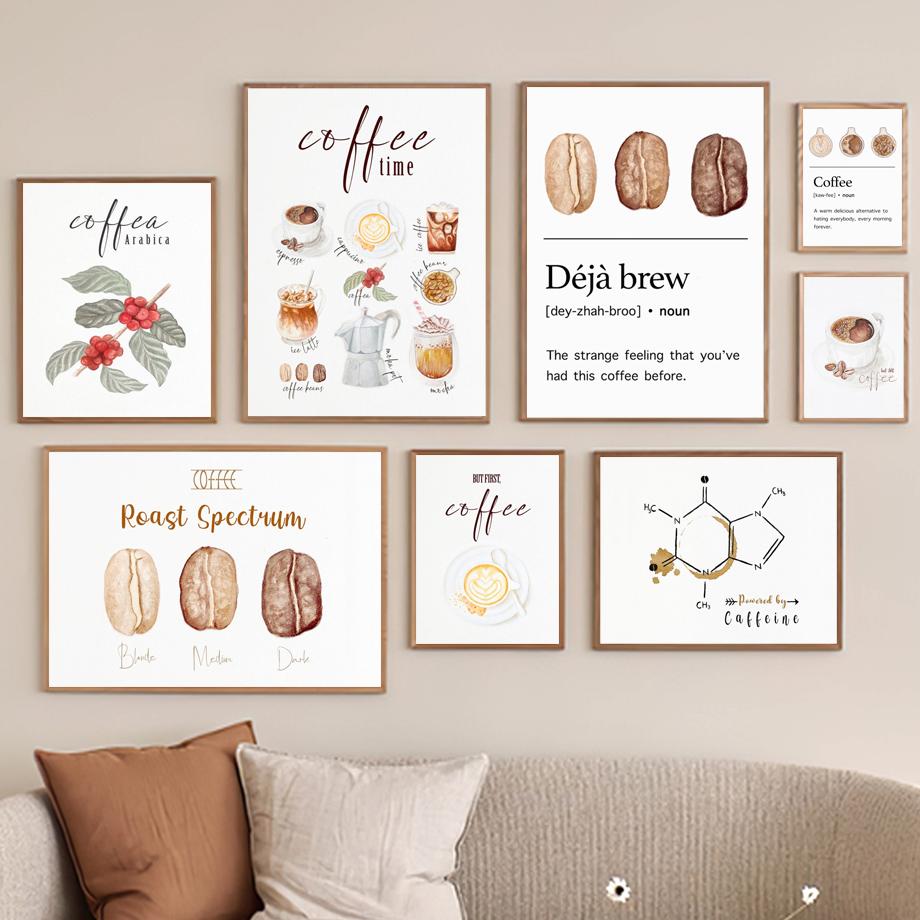 Элегантный кофе, кофеин, чашка какао, постеры и принты, настенные художественные картины на холсте, настенные картины в скандинавском стиле, кухонные сюрреалистические украшения