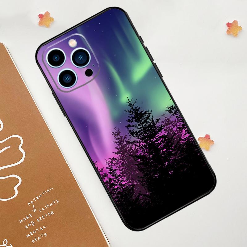 Чехол для телефона «Северное сияние» для iPhone 15 16 14 13 12 11 Pro Max Mini Plus XS X XR Задняя крышка