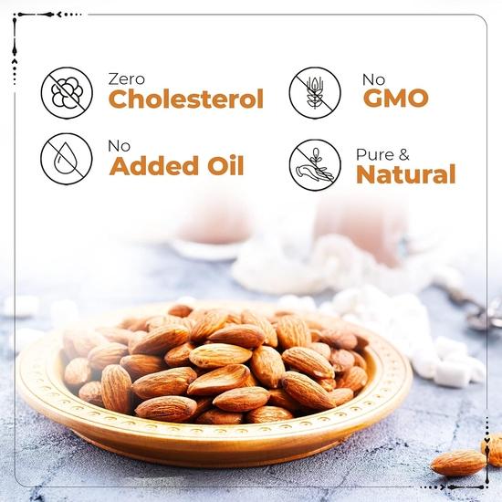 Happilo Premium International Authentic Mamra Almonds 250 g each (Pack of 2) | High Protien Snack & Super Healthy Crunchy Badam Giri
