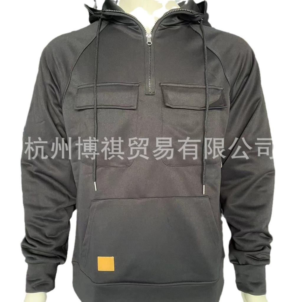 Мужской осенне-зимний молодежный свитер с капюшоном, мужская однотонная повседневная куртка-свитер