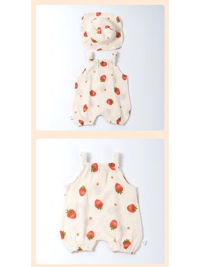 Одежда для летних малышей, отобранная вручную: Унисекс подтяжки, ромперы, комбинезоны, марля, безрукавные жилеты для новорожденных