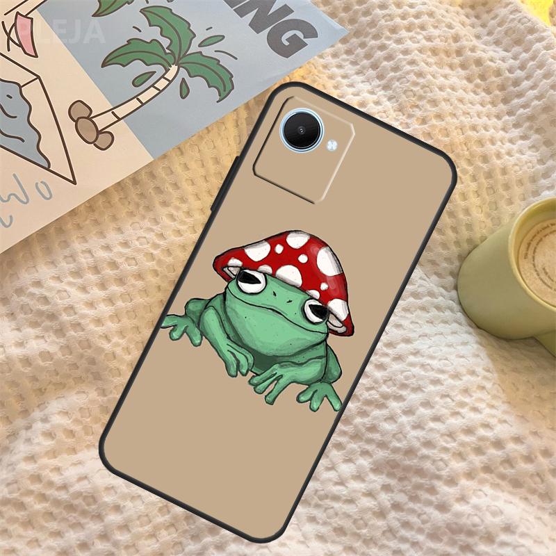 Милый Чехол Лягушка Гриб Для Realme C71 C75 C61 C53 C55 C33 C63 C51 C65 C67 11 12 13 14 Pro Plus GT6 GT7 15 Pro