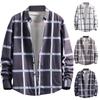 Мужская повседневная клетчатая рубашка с длинными рукавами, модная тонкая мужская рубашка