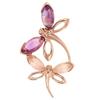 [R5449] - Artisan Silver Pendant 'Meghan' Pink Purple Pink (Dragonfly) - 40x20mm