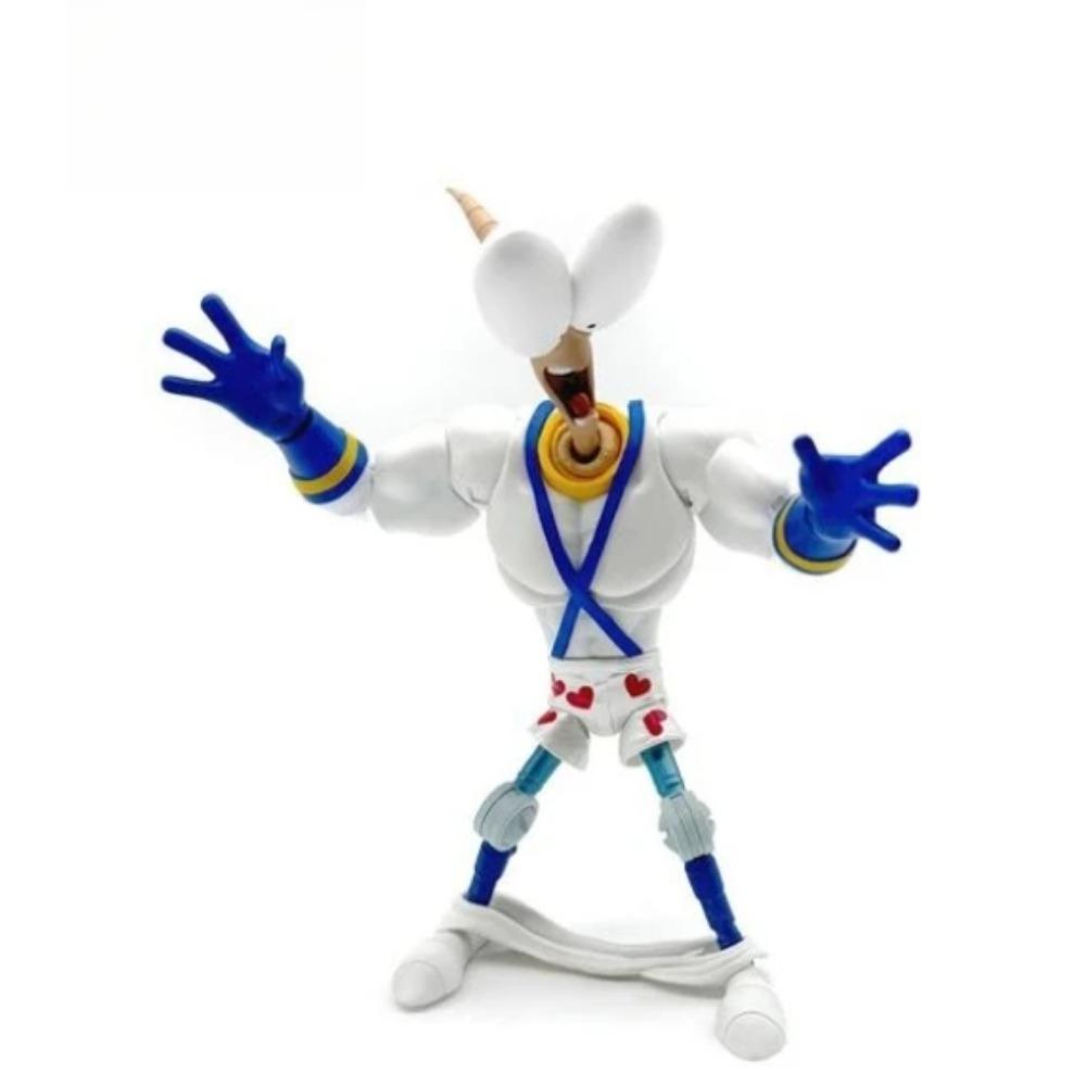 PDNA Earthworm Jim Action Figure Worm Body Psy-Crow Bob The Killer Gold Fish Snot Action Figure Toys 15CM