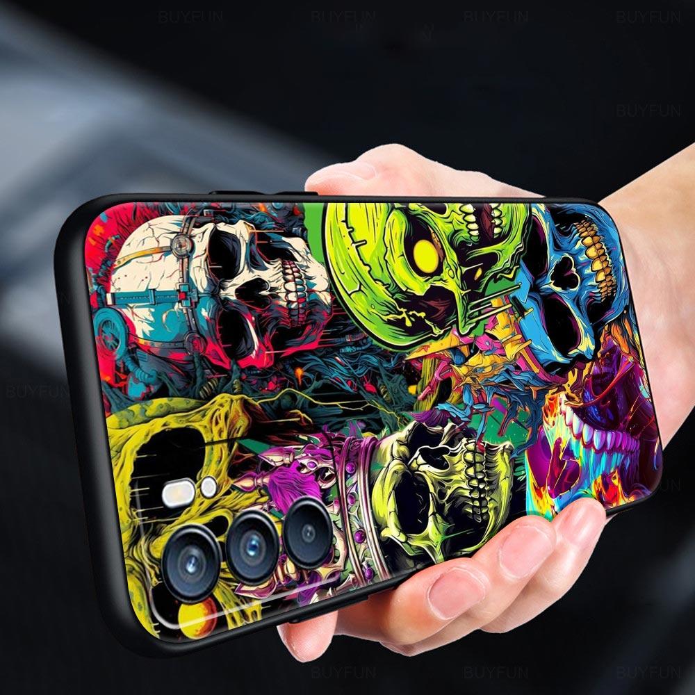 Skeleton Skull Phone Case For Oppo Reno 13 12 11 10 7 F Find X5 X6 A98 A80 A79 A78 A57 A54 A31 A17 Pro 5G Soft TPU Cover Fundas
