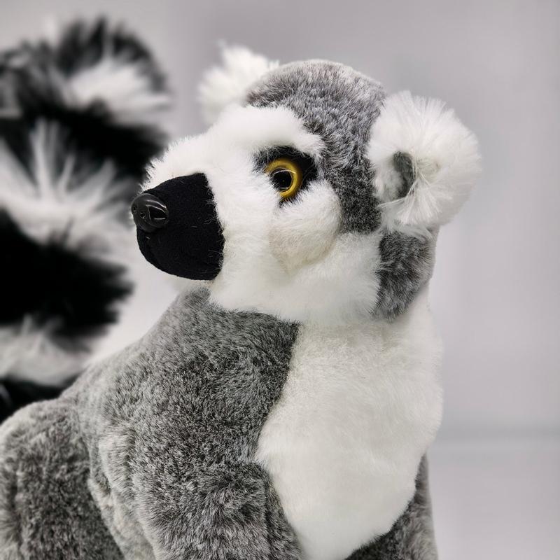 Simulation Lemur Doll Plush Toy Stuffed Wild Animal Long Tail Plushie Companion Appeasing Gift