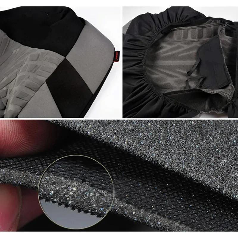 2 Premium Front Car Seat Covers with Removable Headrests - Universal Fit, Filled with Soft Polyester Foam, Breathable and Durabl