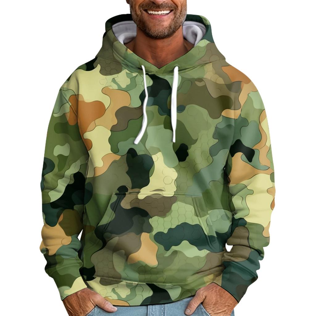 Men's Loose Printed Hooded Sweatshirt Men's Casual Fashion Sports Sweatshirt