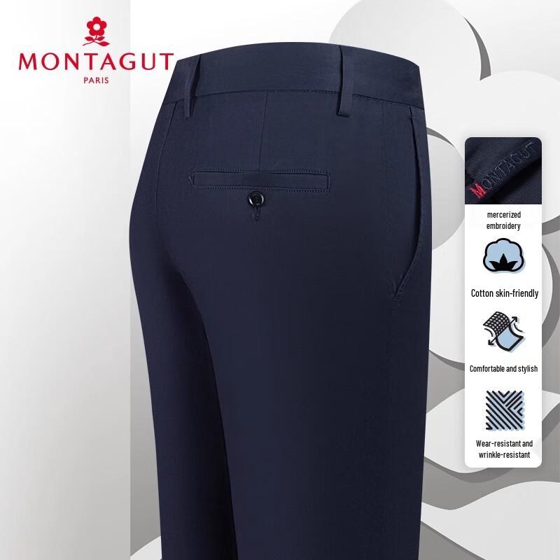 MONTAGUT Men's Cool-Feel Easy-Care Straight Casual Pants