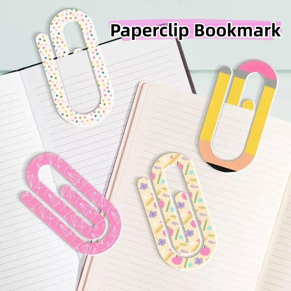 4pcs Classroom Theme Paperclip Bookmark Acrylic Notebooks Paper Clips Note Decor
