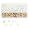 1890pcs 4/6/8/10/12mm Size DIY Bracelet Beads with Gold Beads Crafting Beads  for Necklaces