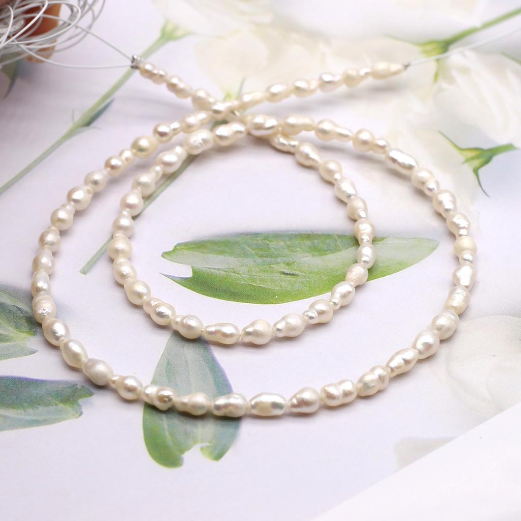 A Natural Freshwater Pearl Small Pearl Rice-Shaped Beads 3-4mm For Jewelry Making DIY Necklace Braclet Earrings Accessory