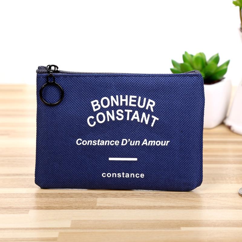 Японский и корейский креативный женский мини-кошелек для монет из холста - милый мультяшный студент сумка на молнии