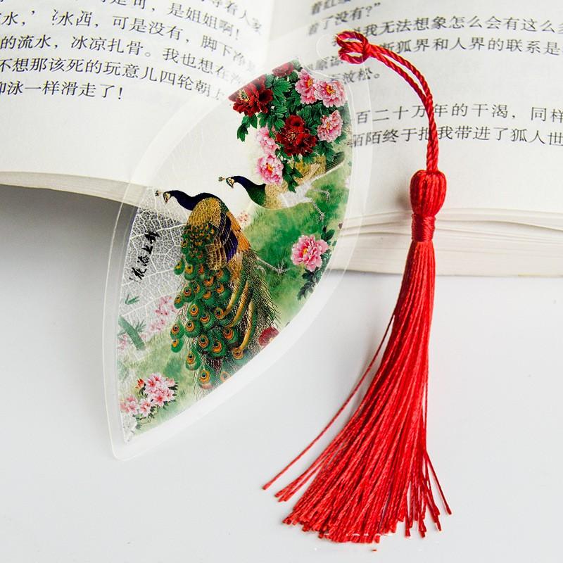 Ancient Chinese Landscape Painting Bookmark Beautiful Beautiful Leaf Vein Bookmark Gift To Classmates and Friends