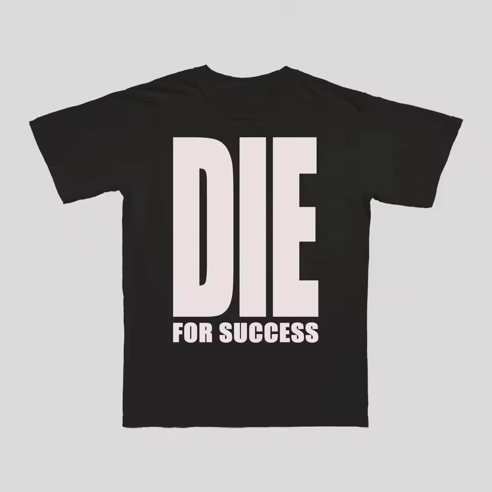 Y2K Харадзюку Футболка 'Die for Success' Рок Гот Винтажные Повседневные Топы Хип-Хоп Уличная Одежда Круглый Вырез Короткий Рукав Футболка с Принтом Унисекс