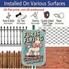 2D Flat Funny "Fur Is Flying Grooming in Progress" Aluminum Sign - Vintage Green & Pink Dog Grooming Wall Art with Poodle Design Indoor/Outdoor