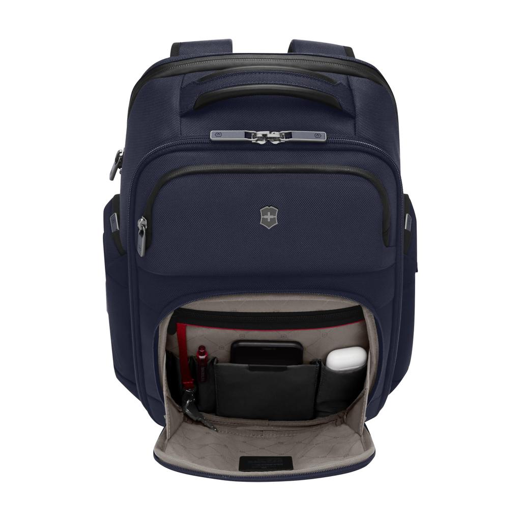 Victorinox Werks Traveler Deluxe Backpack with Laptop and Tablet 24L Antibacterial Business Perfect for Business and Navy Blue 7.0 15.6-inch 11-inch