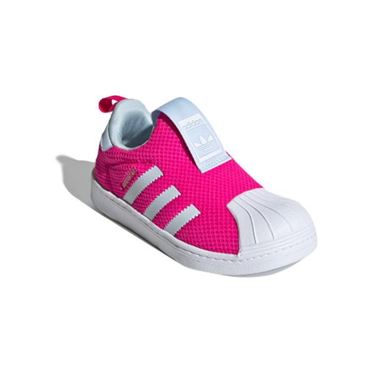 adidas Оригинальные SUPERSTAR 360 Удобные Низкие Скейтбордические Кроссовки Розово-Красные Белые Для Младенцев и Малышей FV3377