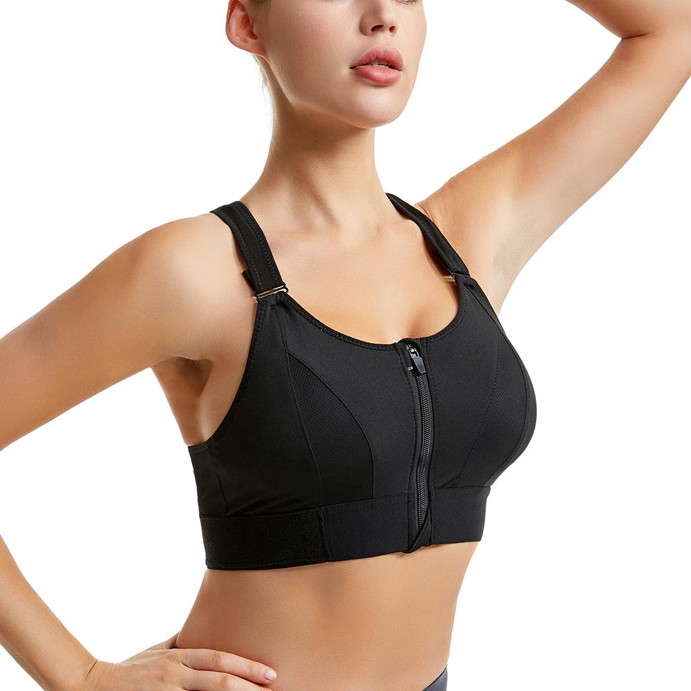 Women Sport Bras Plus Size Crisscross Shockproof Front Zipper Wireless Underwear Run Vest for Female Yoga Sport Bra Intimates Fitness Bralette