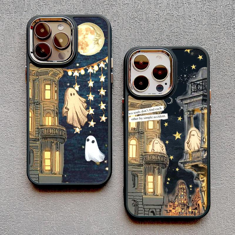 Модный креативный чехол для телефона с изображением призрака для iphone 16 15 14 11 13 12 Pro MAX задняя крышка X XS XR max 7 8 Plus Чехлы матовый корпус