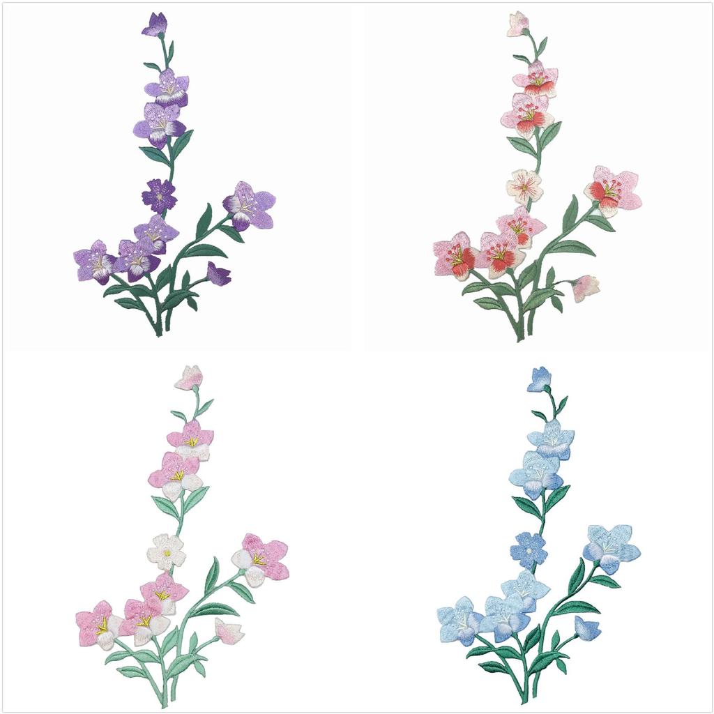 Винтажная вышитая нашивка с изображением магнолии - аксессуар для вышивки на клеевой основе в этническом стиле