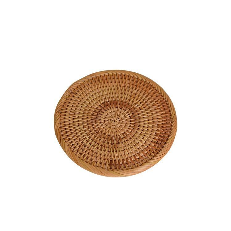 Vietnamese Rattan Coasters and Trivets Kitchen Accessories Table Storage Tea Set Parts Handwoven Heat Insulation