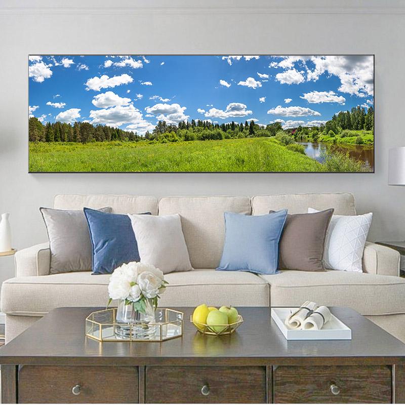 Lavender Field Painting, Landscape, Sunset, Flowers, Posters, Canvas, Painting, Wall Art Paintings for the Living Room, Home Decor, No Frame