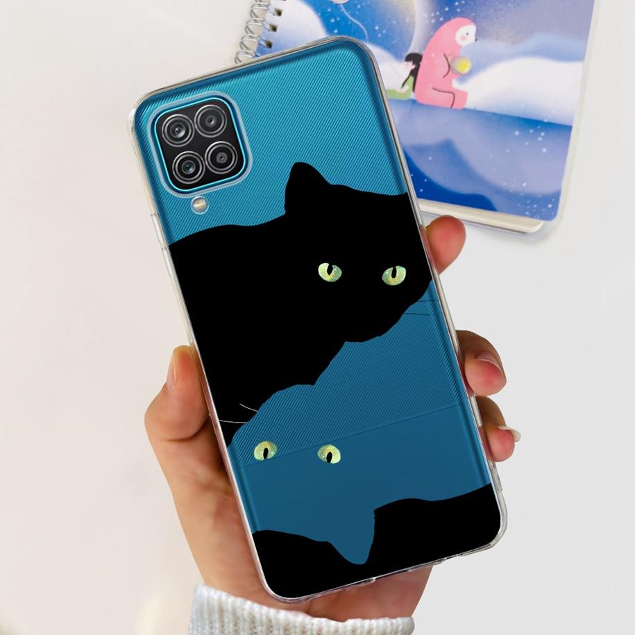 Чехол для Samsung Galaxy A12 Прозрачная накладка Модный Цветок Тонкий Мягкий ТПУ Чехол для Телефона Для Samsung A12 SM-A125F M12 F12 A 12 Capa