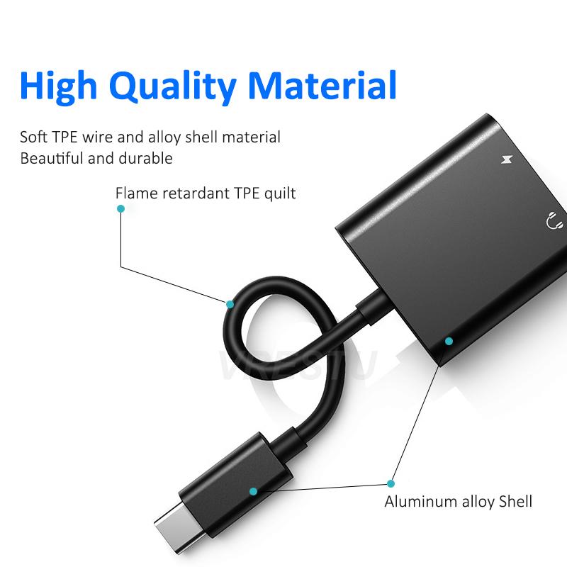 Переходник для наушников типа ЦАП 2 в 1 с USB C на двойной USB C для Samsung
