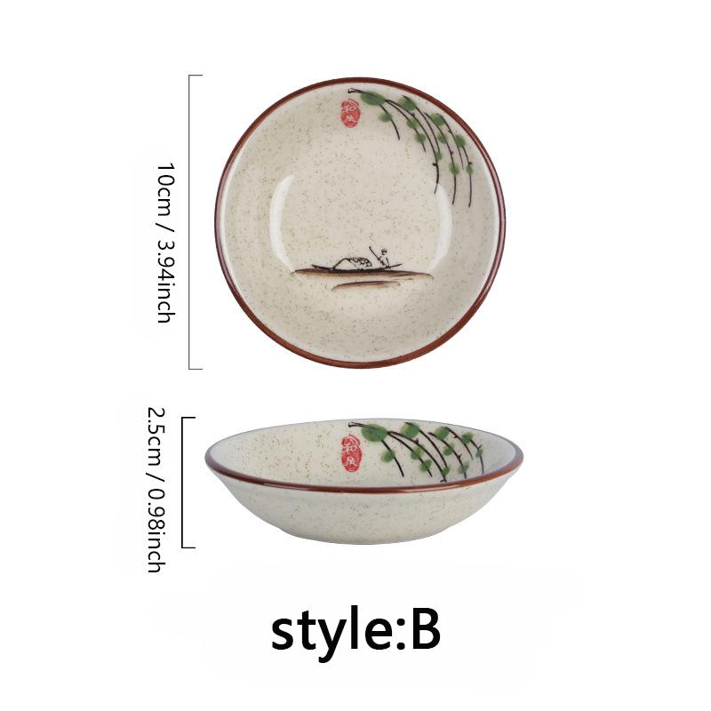 1 шт. Японская керамическая круглая тарелка для соуса, винтажная приправа для соевого соуса, бытовая тарелка для соуса для суши, закуски, сервировочная тарелка, столовая посуда
