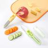 1pc Multifunctional Stainless Steel Fruit Knife Peeling Knife 2-in-1 Double End Portable Kitchen Tools