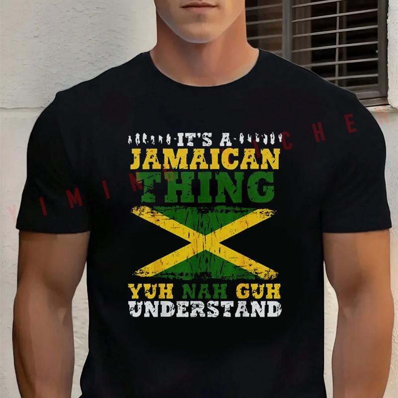 Wah Gwaan Jamaica Flag Jamaican Pride Motorcycle T-Shirt Moto Cotton StreetwearSummer Sports Fashion Short Sleeve Tops Tee