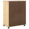 Mobile Cabinet with Wheels Brown 63.5 x 39 x 79 cm Solid Pine Wood
