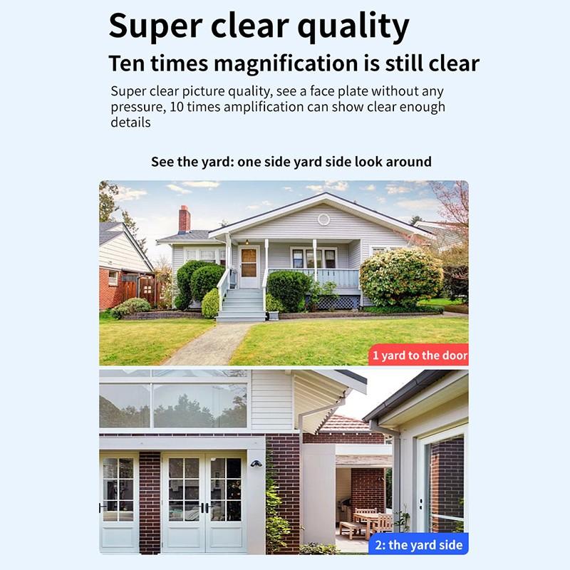 Наружная камера видеонаблюдения с двойным объективом 4K, домашняя камера видеонаблюдения, беспроводная Wi-Fi IP-камера, поддержка двустороннего аудио, встроенный микрофон