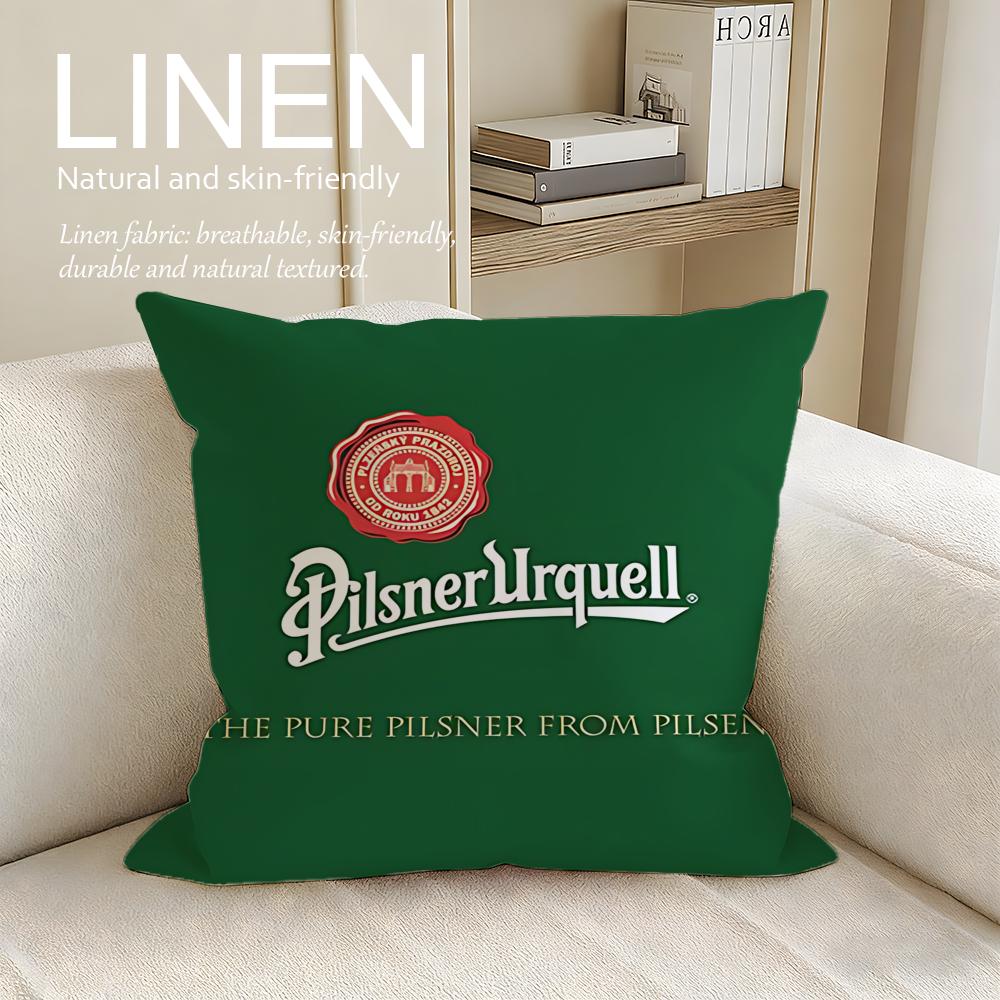 Brand Pilsner Urquell Cushion Cover Pillowcase Set Pcs x x Breathable Washable Sofa Cushion Cover