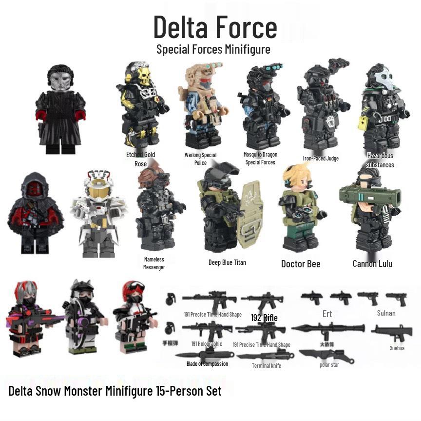 Конструктор Delta Action Special Forces с фигуркой Weilong Jiao Long глубокого синего цвета - Сборная игрушка Saiyide для мальчиков