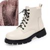 Женские зимние ботинки из натуральной кожи, модные шерстяные теплые женские ботильоны, большие размеры, женские мотоциклетные ботинки в британском стиле