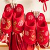 Winter Wedding Cotton Slippers Red Wedding Festive Pair of Dragon and Phoenix Newlywed Couple Bride Morning Robe Dowry Senior Sense