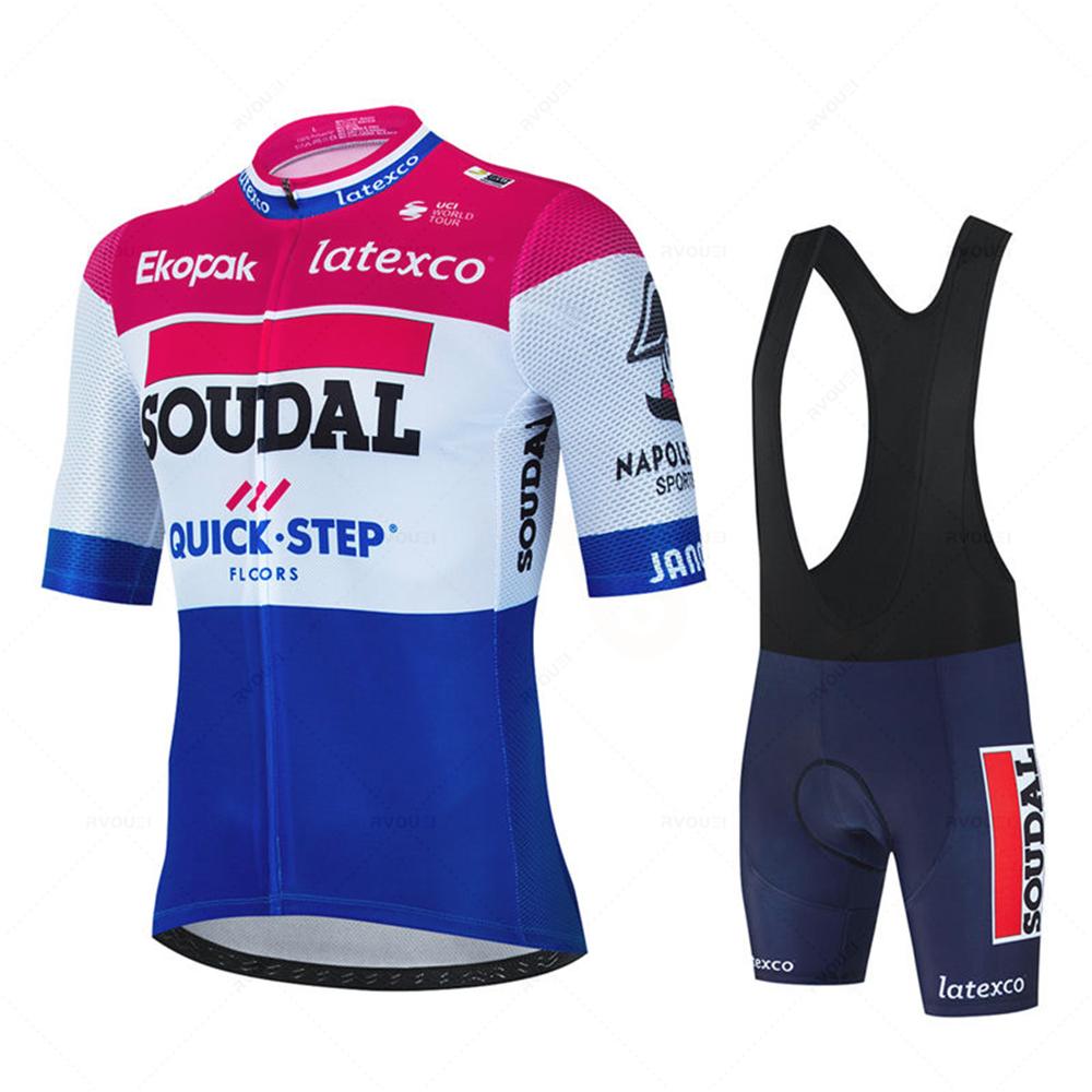 Soudal Quick Step комплект велосипедного трикотажа, летний бельгийский велосипедный дышащий мужской костюм для горного велосипеда Maillot Ropa Ciclismo, униформа, костюм